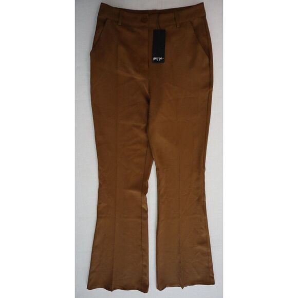 Nasty Gal Women's Sz 0 Camel Brown Tailored High Waisted Flared Dress Pants - Picture 1 of 9
